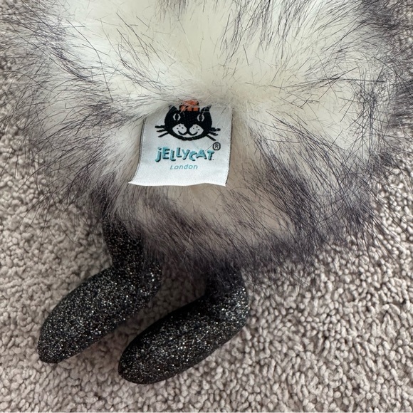 Jellycat London Dazzle Pom Pom Bird Ostrich Black & White Glitter - Picture 10 of 12